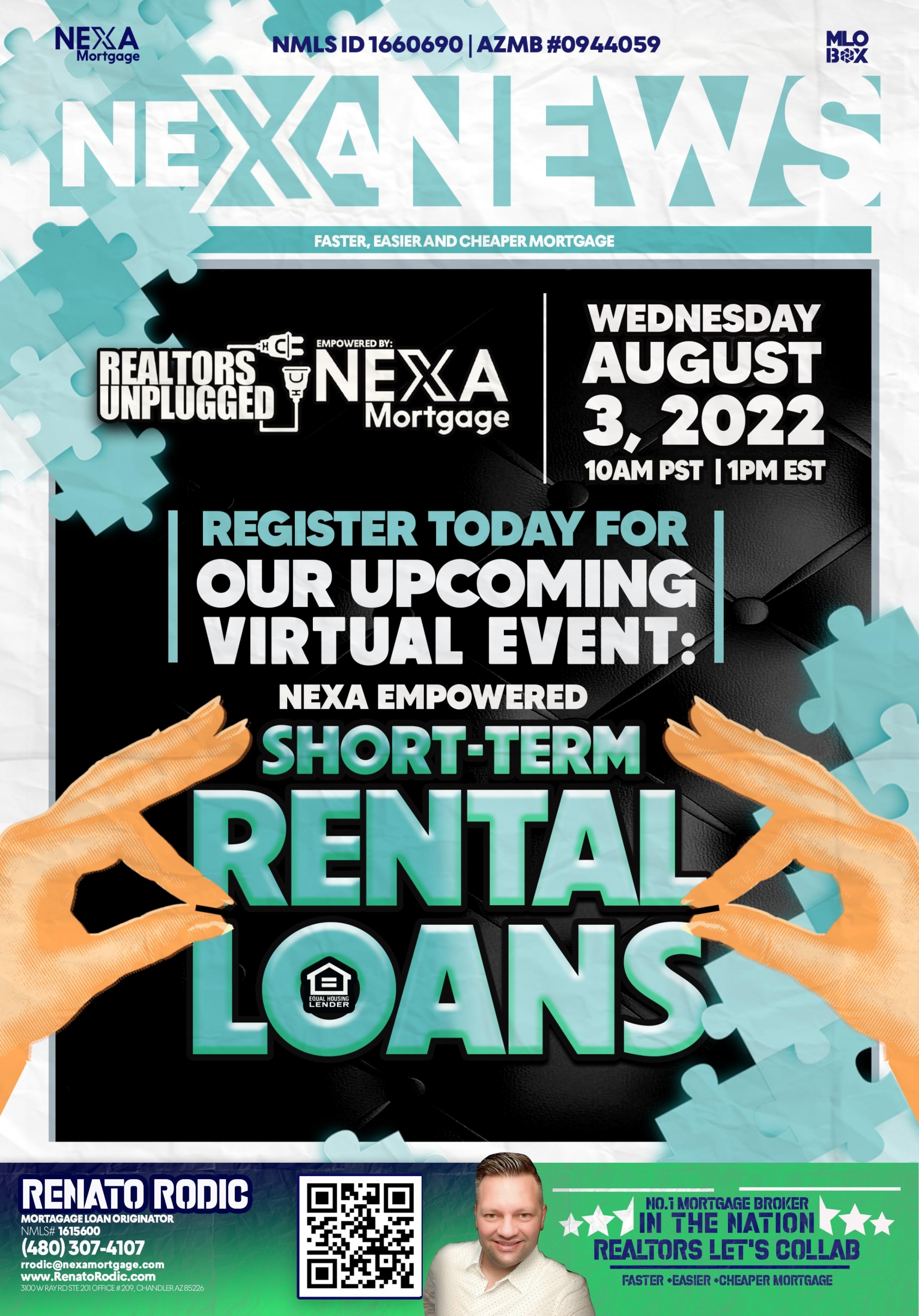 REALTOR FRIEND, COME AND LEARN ABOUT SHORT TERM RENTAL LOANS