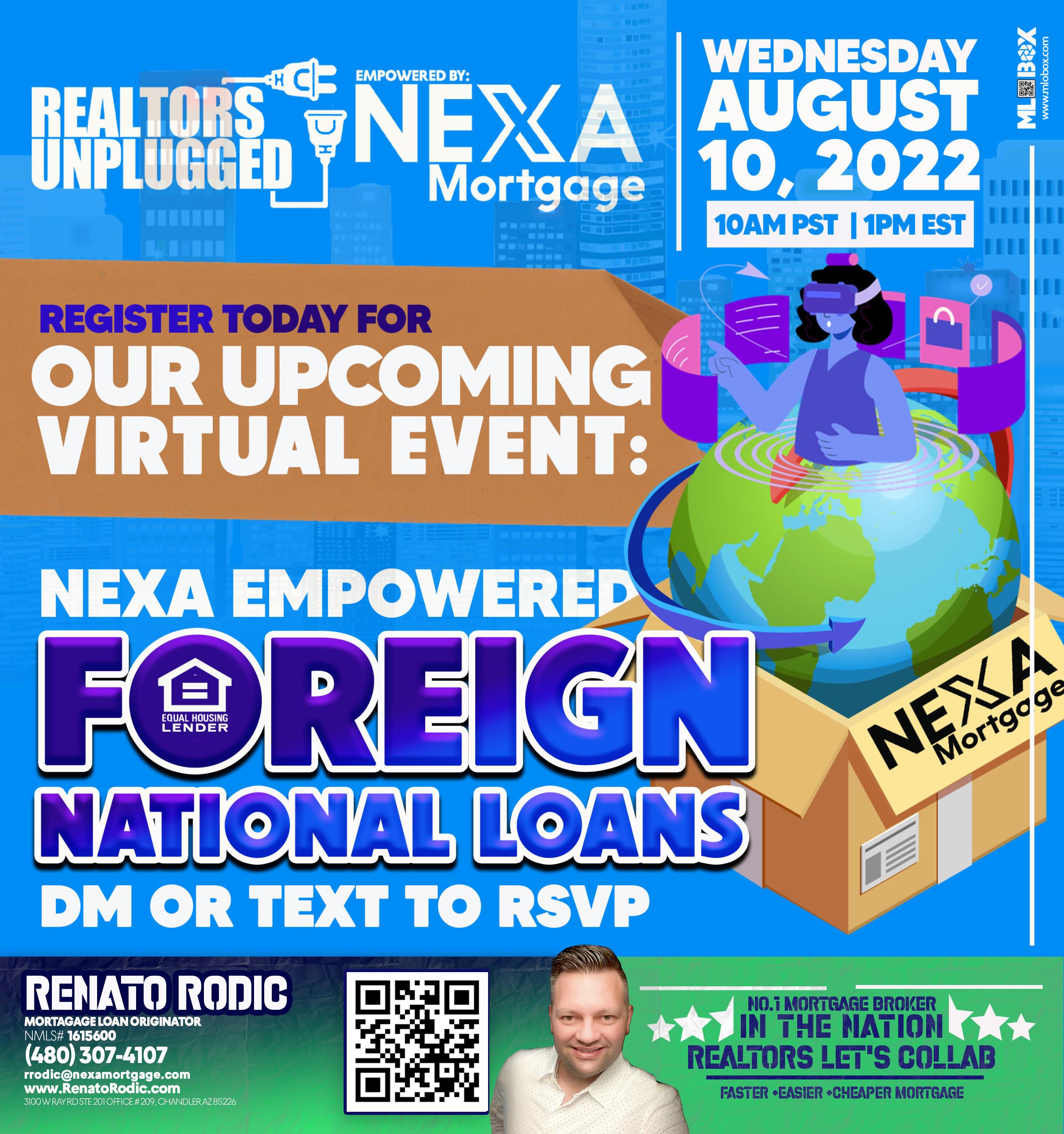 FOREIGN NATIONAL LOANS  BY NEXA REALTORS UNPLUGGED