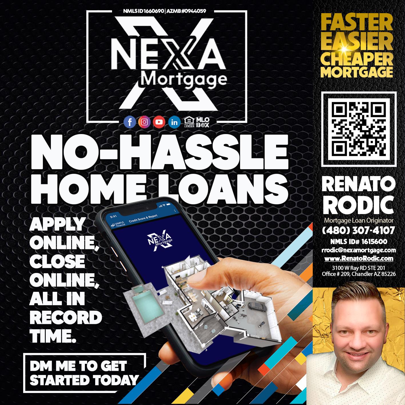 NO-HASSLE - Renato Rodic -Mortgage Loan Originator