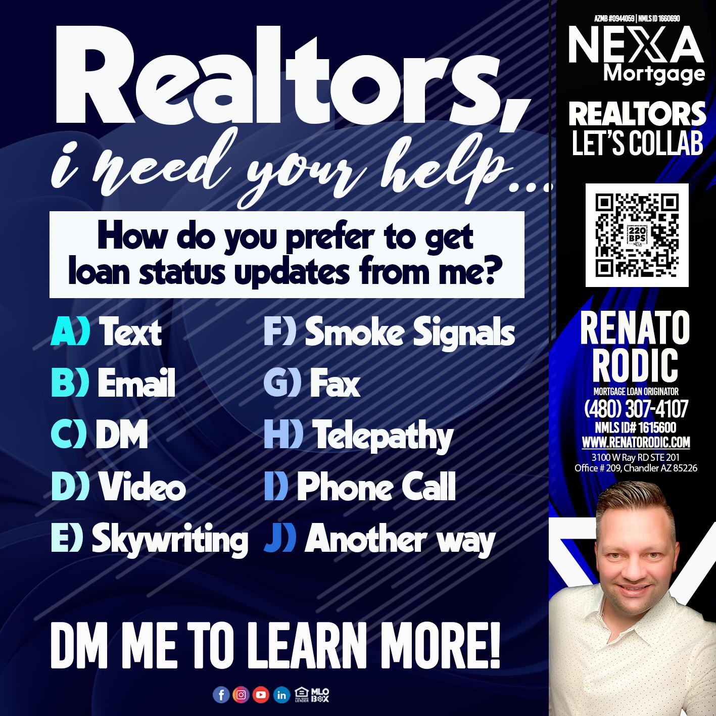 REALTORS LET´S COLLAB - Renato Rodic -Mortgage Loan Originator