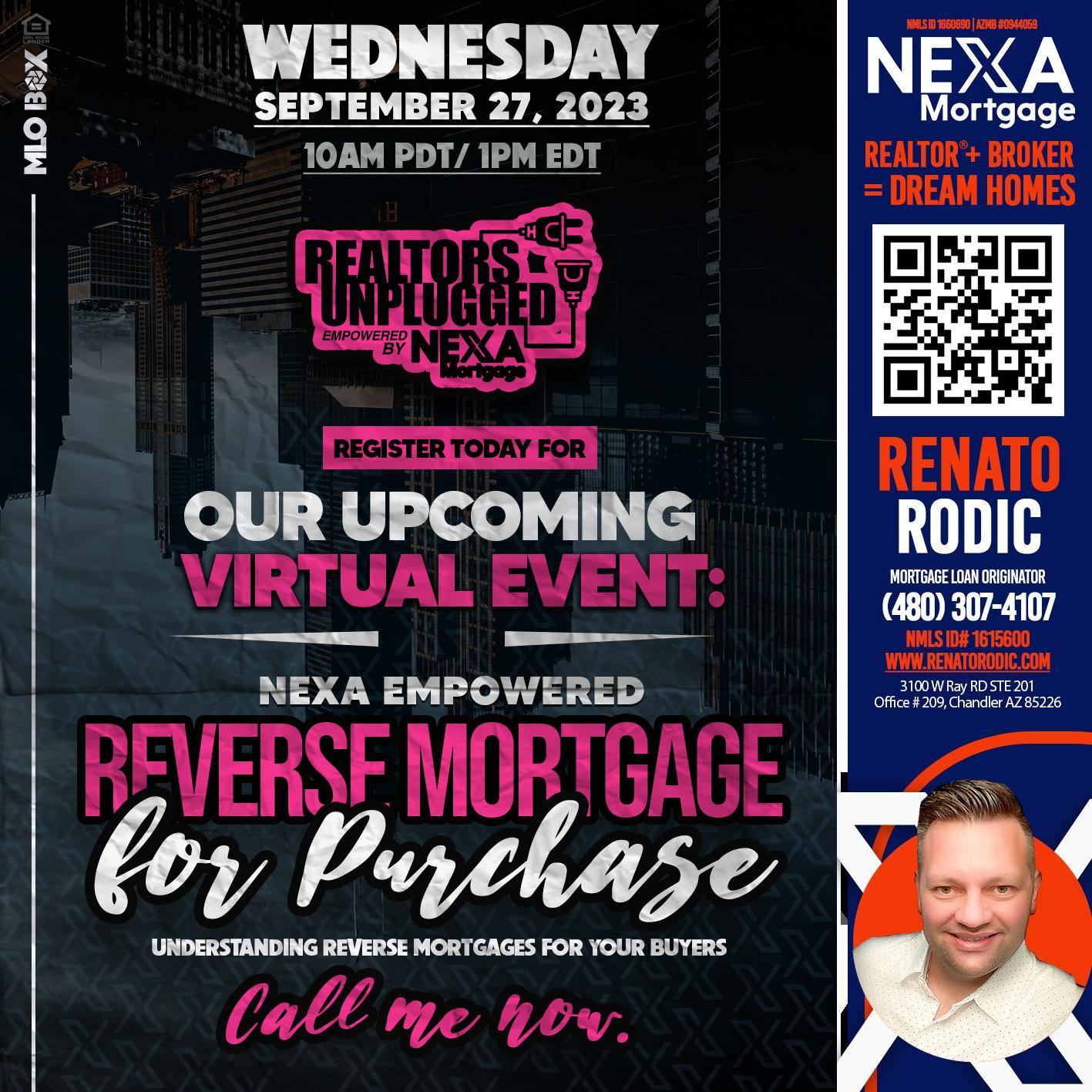 reverse mortgage - Renato Rodic -Mortgage Loan Originator
