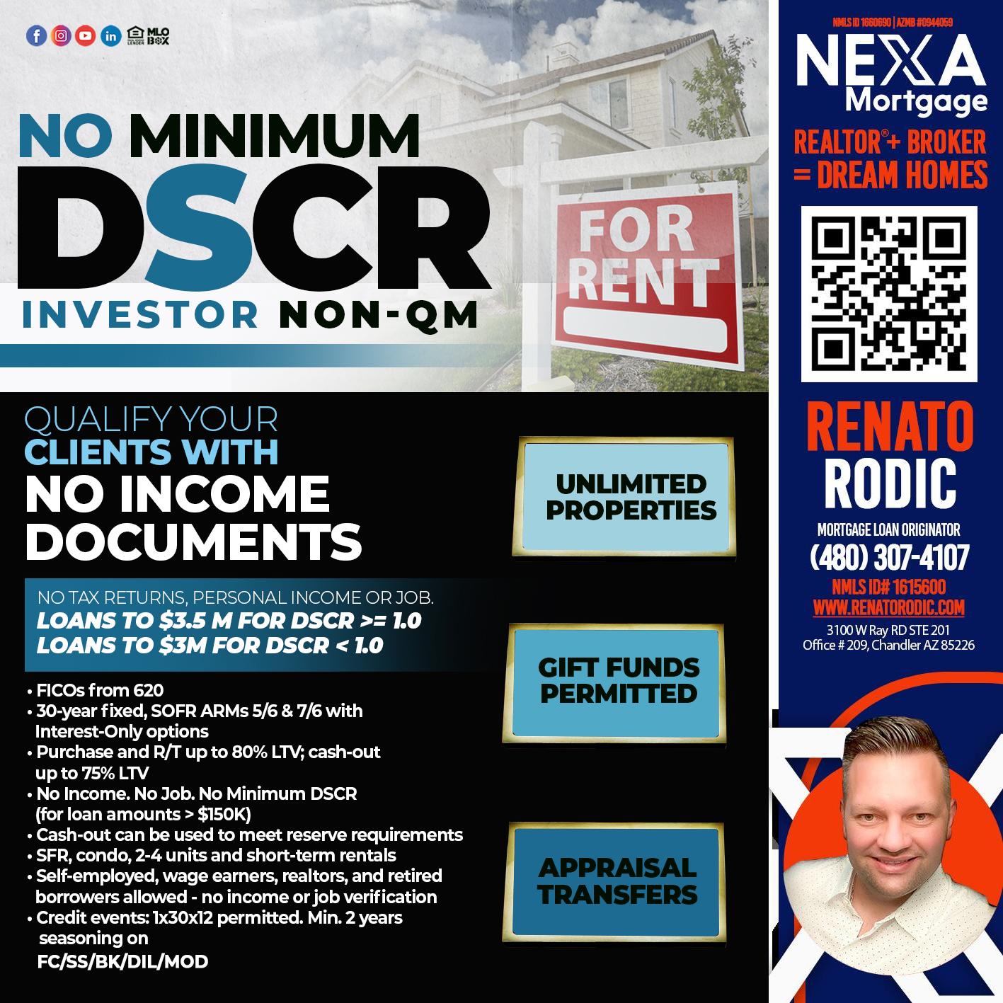 DSCR - Renato Rodic -Mortgage Loan Originator