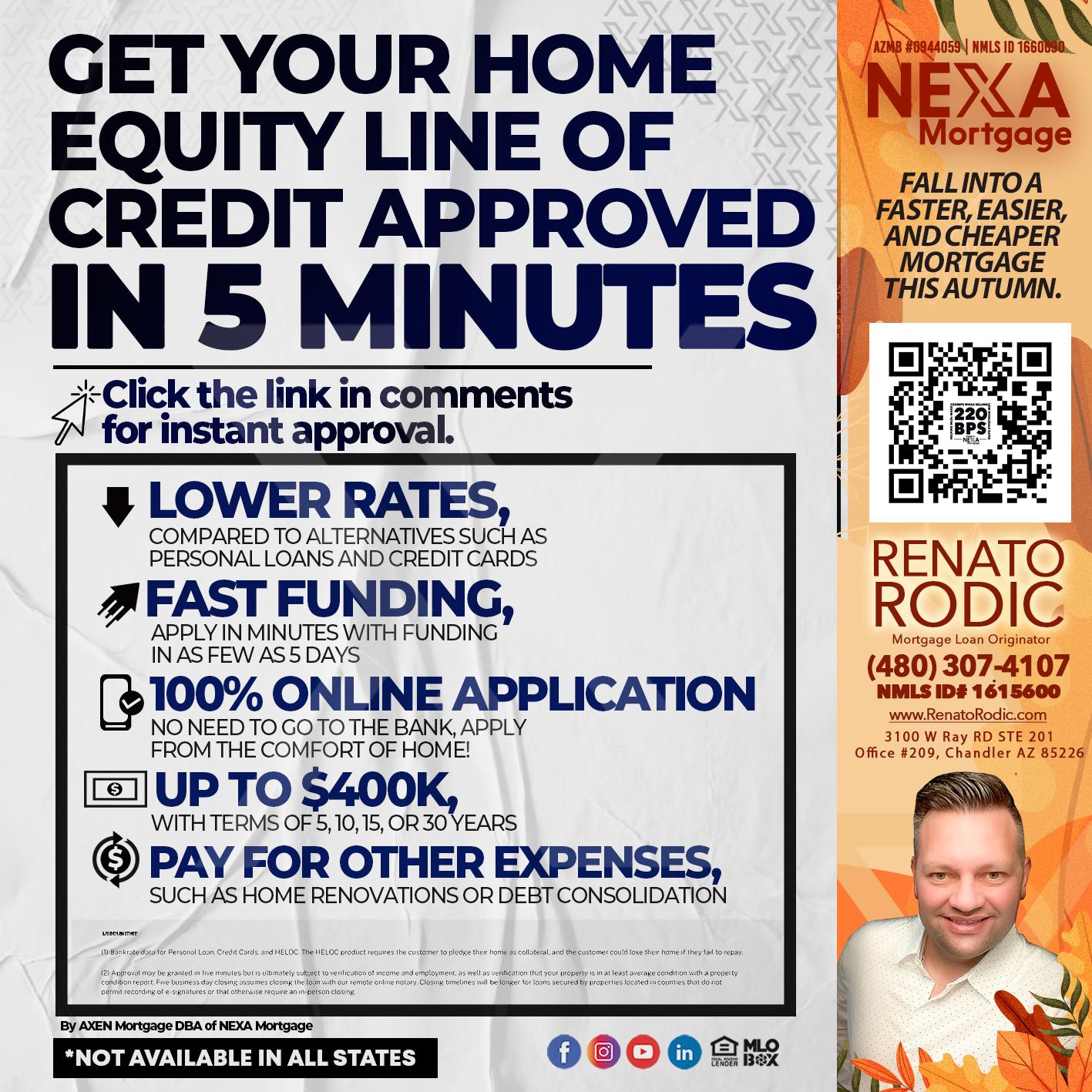 5 minutes - Renato Rodic -Mortgage Loan Originator