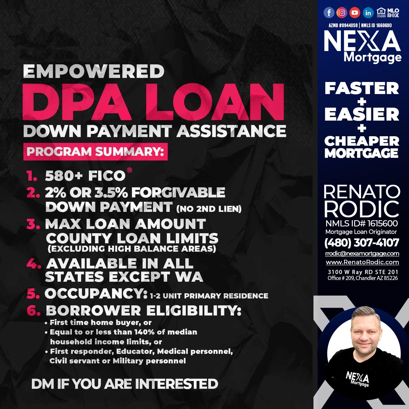 DPA LOAN - Renato Rodic -Mortgage Loan Originator