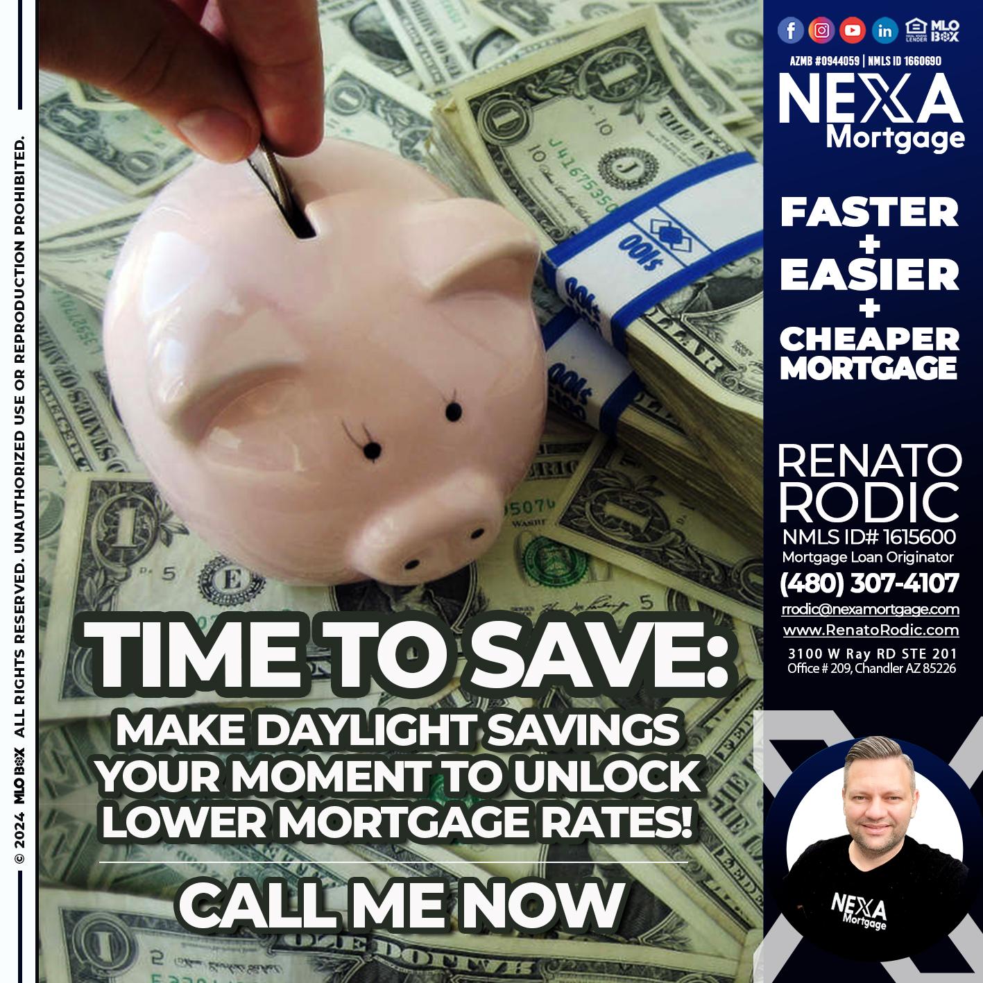 time to save - Renato Rodic -Mortgage Loan Originator