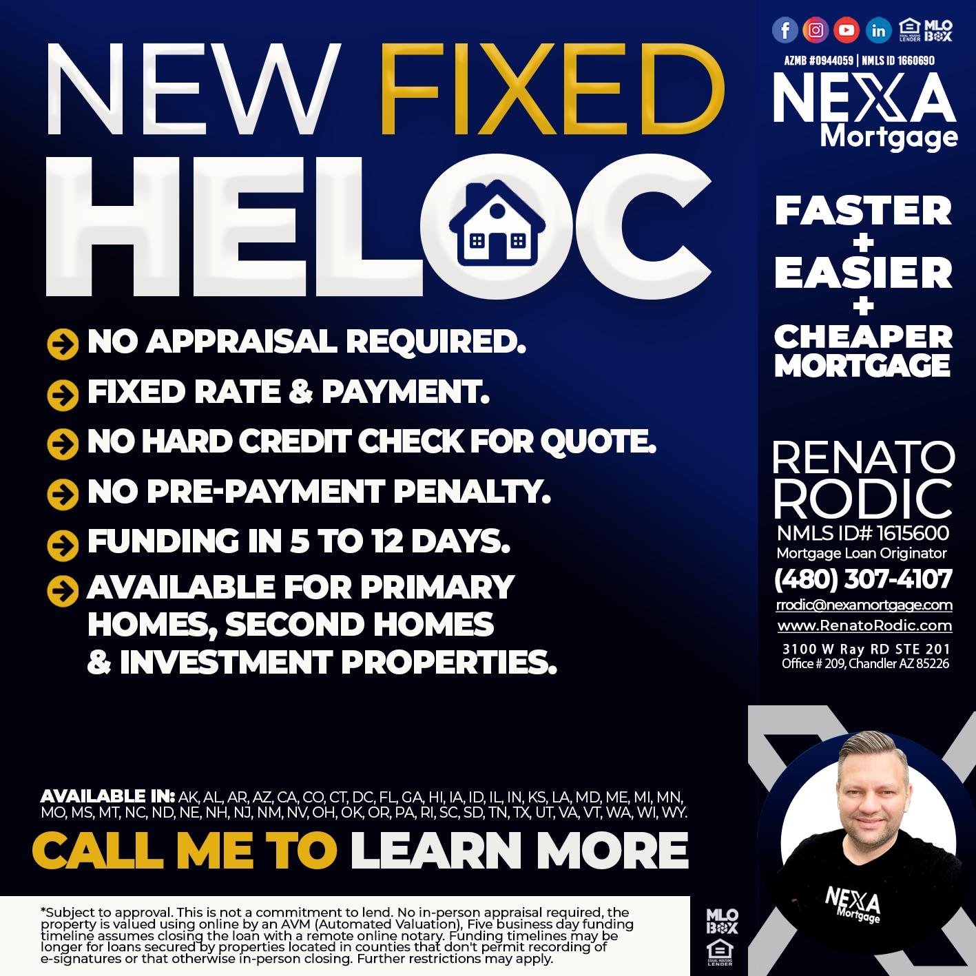 NEW NEXA HELOC - Renato Rodic -Mortgage Loan Originator