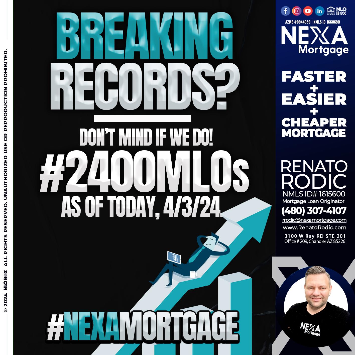 breaking reacords - Renato Rodic -Mortgage Loan Originator